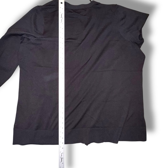 LANE BRYANT Modern Long-Sleeve Open-Front Cardigan - 18/20 Black - Picture 13 of 14